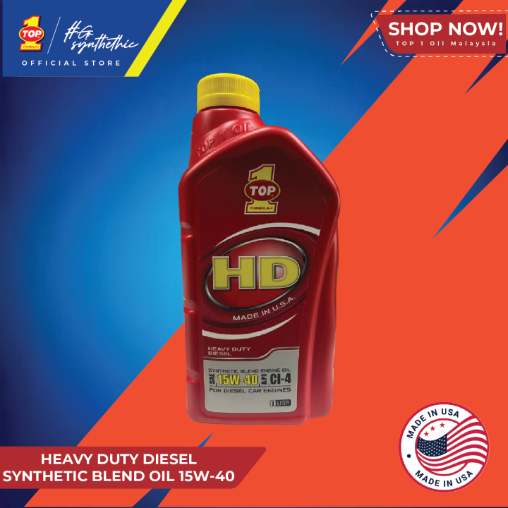 TOP 1 OIL Heavy Duty (HD) 15W-40 Synthetic Blend Diesel Engine Oil 1 ...