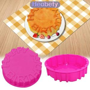 Heabety Chúc mừng sinh nhật Baking Pan Vòng mousse Silicone khuôn DIY bánh nướng khay