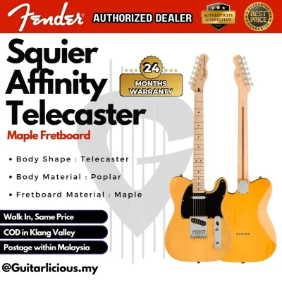FENDER Squier Affinity Series Telecaster Single Coil Electric Guitar Maple FB Butterscotch Blonde gitar elektrik lekt