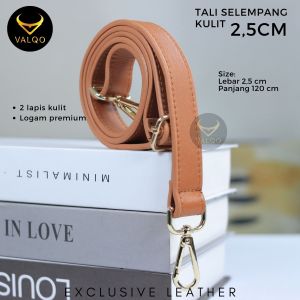 [VALQO] Tali Selempang Kulit Sapi BN 25 cm Tali Kulit Strap Kulit panjang Tas Slingbag Wanita 2 lapis kulit