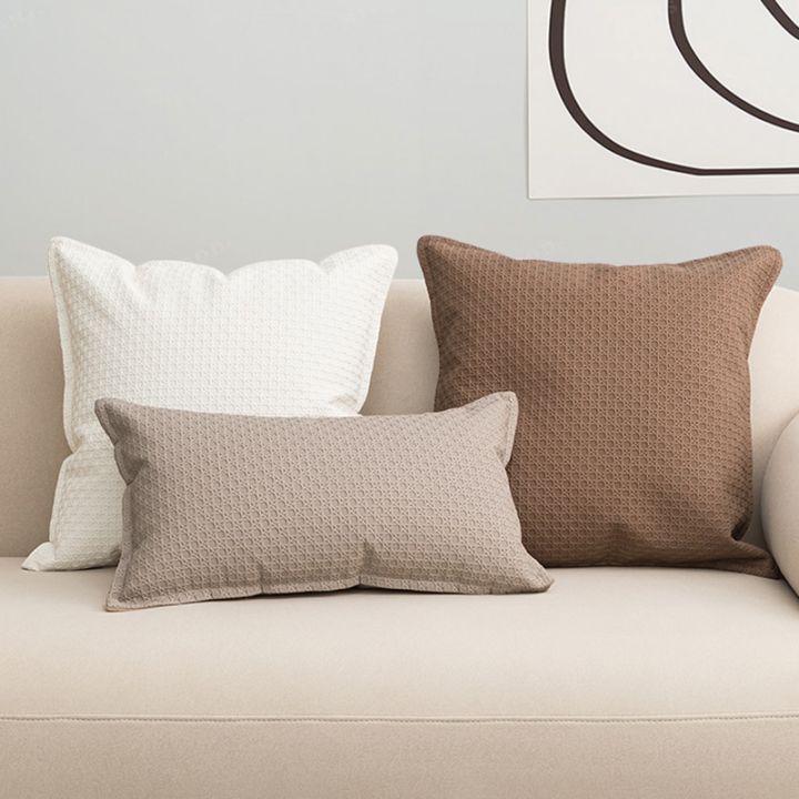 Luxury Solid Cushion Cover Cream Brown Beige Plain 30x50cm/45x45cm