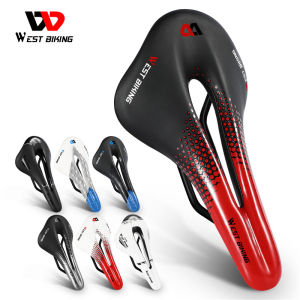 WEST BIKING Bike Saddle MTB Saddle Road Bicycle Seat Hollow Breathable Soft Cushion PU Waterproof Bike Saddle Bike Accessories