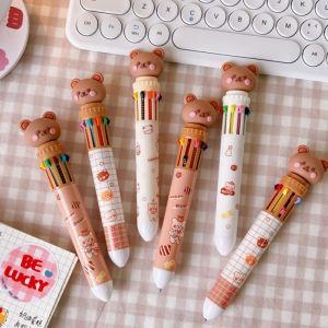 Multifunction 10in1 Cute Creative Writing Colorful Ball Point Pens Stationery Office School Supplies