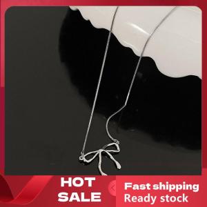 🚚【Local Express Delivery】🚚 Trendy Bowknot Necklace Silver Color Clavicle Chain For Woman Elegant Vintage Sweet Bow Choker Necklace Party Jewelry Gifts