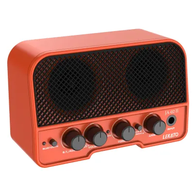 LEKATO Mini Guitar Amp 5W Rechargeable With Clean & Overdrive Effects Electric Guitar Amplifier Portable Bass Amp