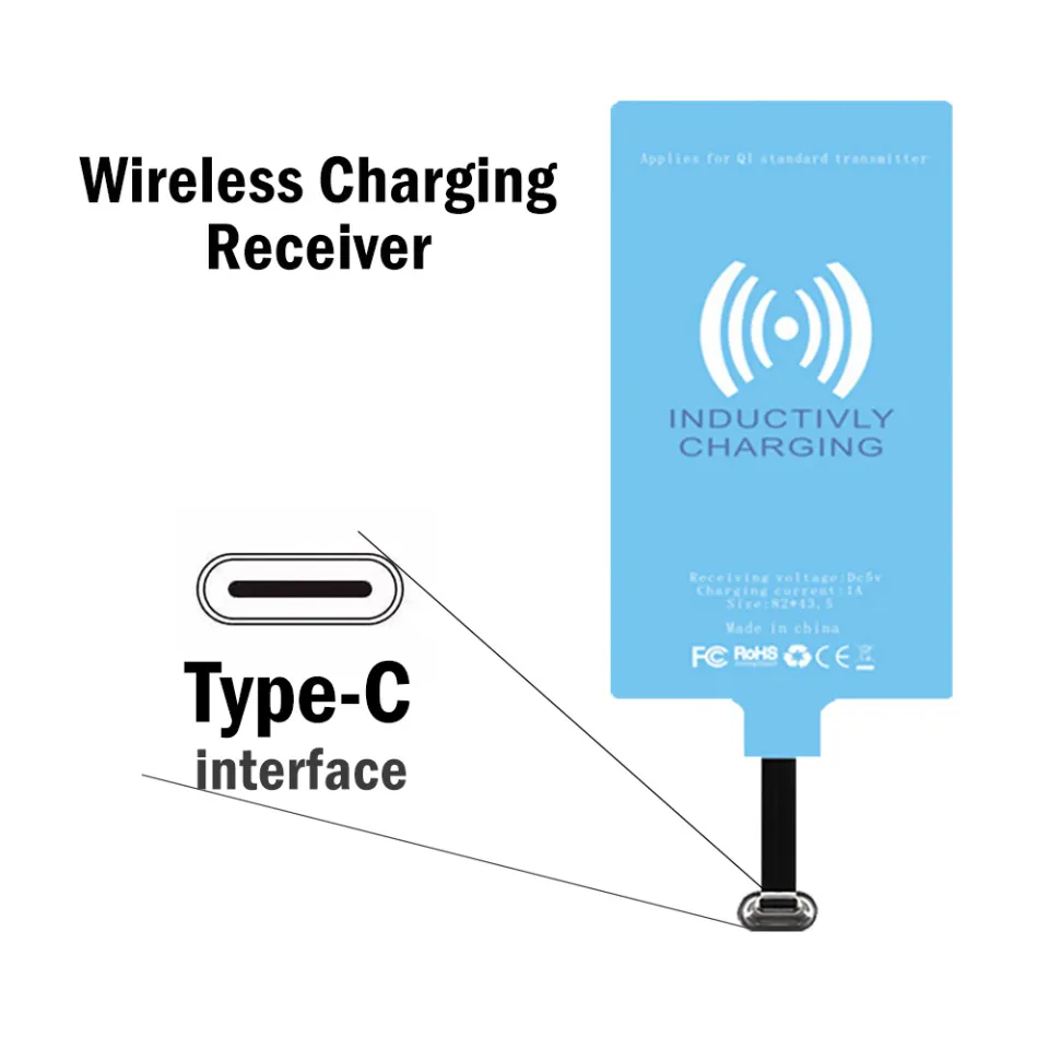 xhna70] Qi Wireless Charger Type-C Receiver for Samsung Galaxy