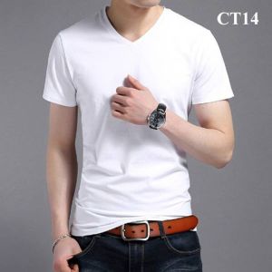 ( ❤️FREESHIP❤️ * )  Áo thun nam tay ngắn cổ tim body vải cotton mềm mịn Nhiều màu đủ size