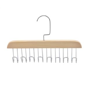 8 Hook Space Saving Belt Hanger Practical Solid Wood 360 Degrees Rotating Nonslip Men Tie Hanger