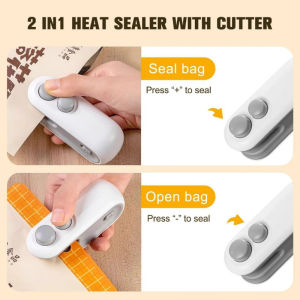Mini Sealer 2 in 1 Heat Sealer with Cutter Button Style Household Food Snack Vacuum Sealing Tool