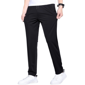 Summer Korean Style Quick-Drying Ice Silk Pants Ultra-Thin Loose Sports Trousers Breathable Casual Elastic Straight Long Pants Large Size