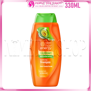 MAKARIZO Hair Energy Shampoo 330ml Fibertherapy Keratin Rontok Rusak Ketombe Aloe Melon Royal Kiwi