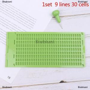 [COD] Biubiuni 1ชุด9เส้น30เซลล์โรงเรียนปฏิบัติอักษรเบรลล์แบบพกพาเขียน SLATE กับ Stylus