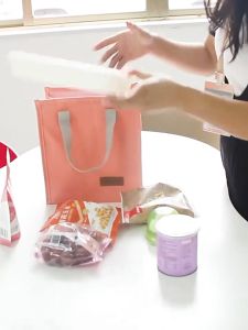 【SG 🚚】Oxford Cloth Insulated Lunch Bag Portable Large Capacity Cold & Hot Thermal Bento Bag for Travel & Picnic