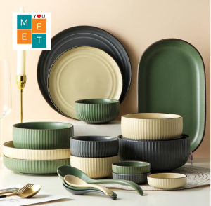 [Clearance] Japanese Style Ceramic Tableware Plates Bowl Household Dessert Bowl Dinnerware Dishes Salad Bowl Deco 餐具盘碗