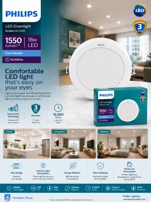 [3 Year Warranty] Philips Eridani Round LED Surface Light - 18W Cool DayLight
