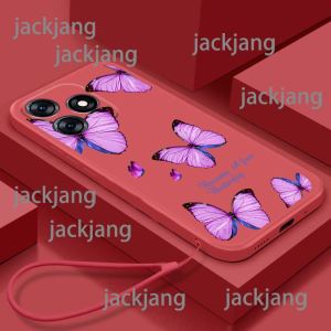 Casing TECNO spark 10 10C  Soft shell butterfly series shockproof phone case strap