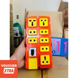 Ổ Cắm 8 Lỗ Vinamax Lõi Sứ Chịu Tải 8000w Có Aptomat Chống Chập Dây Dài 3m và 5m