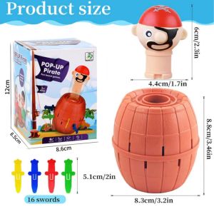 Mini New Funny Pirate Barrel Toys Lucky Game Jumping Pirates Bucket Sword Stab Pop Up Tricky Toy Family Jokes For Child Kid Gift