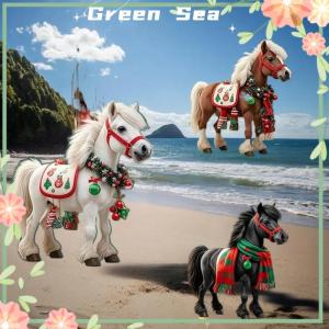 Green sea 1 3Pcs Elegant Christmas Horse 2D Acrylic Decorations Hanging On Christmas Trees As Christmas Home Decorations Xmas Party Gifts
