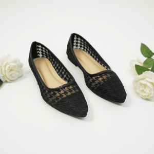 Flat Shoes Wanita Ballet Jala Brokat Mala