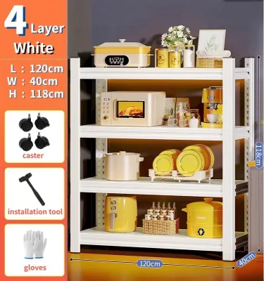 Heavy Duty Metal Rack Boltless Shelf Movable Kitchen Rack Storage Shelf For Kitchen Warehouse Garage Height Adjustable