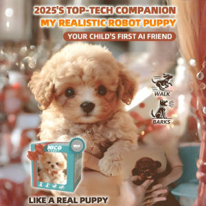 【 我的机器人小狗狗】Children s Electric Toy Dog simulation Plush Teddy Robot Dog Can Walk Bark and Walk Puppy