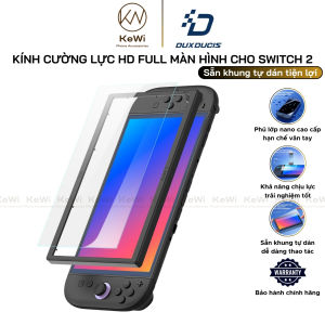 Kính Cường Lực Full-Coverage HD cho Nintendo Switch 2 Dux Ducis Glass Screen Protector Khung Trợ Dán Hạn Chế Vân Tay