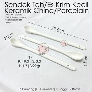 Sendok Teh Kopi Es Krim Ice Cream Dessert Kecil Keramik China Porcelain
