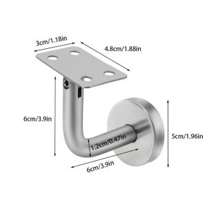 60mm Fleksibel Stair Handrail Bracket Penyangga Pegangan Tangga Bracket Handrail Stainless Bracket Tangga Konektor Hand Railing