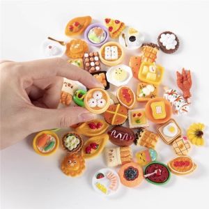 Mini Food Blind Box Squishy Fidget Toy Set Cute Cartoon Bread Pretend Play Dollhouse Gift