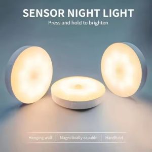 USB Rechargeable Stick-on Push Night Light Mini Tap Push LED Lamp for Cabinet Counter Bedroom