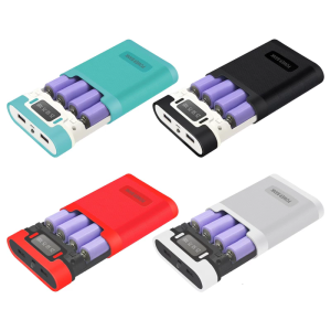 USB ที่เก็บอุปกรณ์ ABS 4ช่องสำหรับอุปกรณ์หลายชิ้นสนับสนุนชาร์จประกอบง่ายสำหรับการชาร์จ18650อินพุตเอาต์พุต