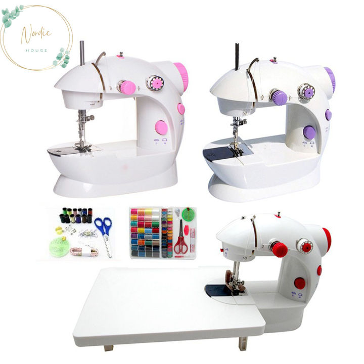 4 in 1 Home Mini Sewing Machine with Double Threads and Two Speed