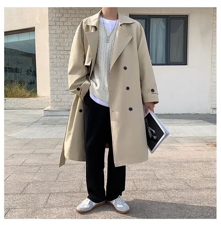 Korean trench cheap coat men