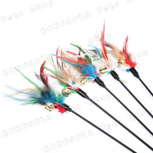 Tongkat Bulu Warna Stick Mainan Kucing Interaktif Cat Toys Aksesoris Hewan Peliharaan