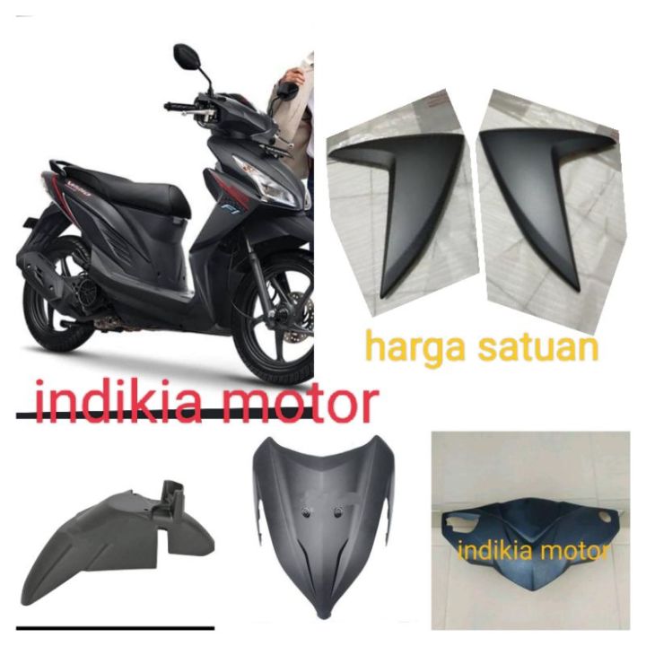 Cover body full halus depan honda vario 110 fi led hitam abu dop matte