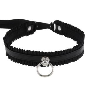 สร้อยคอปรับได้โชคเกอร์ลูกไม้ตัดแต่งแบบพรีเมี่ยมสำหรับผู้ที่ชื่นชอบแฟชั่นผู้ใหญ่