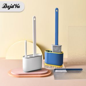 Dejavu Sikat WC silikon Brush Toilet Alat Pembersih Kamar Mandi Sikat Closet 2in1 Gagang Dengan Wadah HRD321