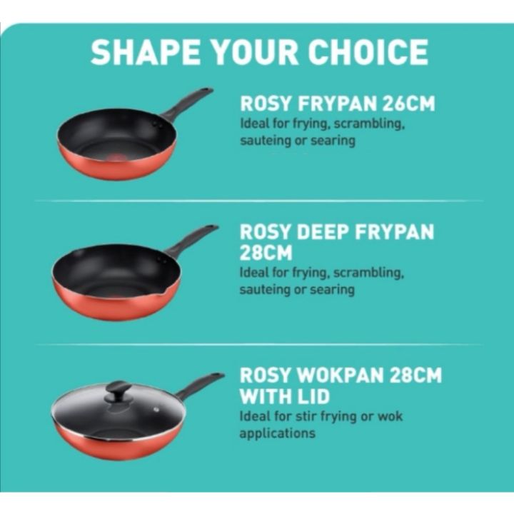 [Office Matters] Tefal Rosy Frypan/Wokpan/Deep Frypan Lazada