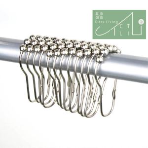 12pcs Ring Pipa Gorden / Bahan Nikel Ring Tirai Kamar Mandi / Cincin Tirai Shower 5 Rollerball