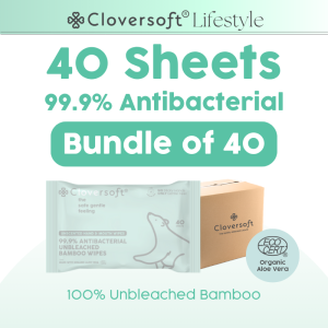 [Cloversoft Official] Carton Deal Unbleached Bamboo Wet Wipes [15|40|100 Sheets]