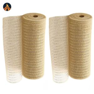 2 Rolls Decorative Mesh Ribbon Deco Mesh Rolls Metallic Foil Deco Mesh for Christmas Tree Garland Craft Decorations [Jocestyle Store]