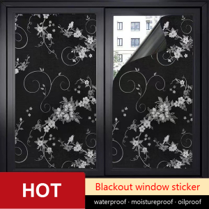 100% Blackout Glass Sticker Thickened Shade Window Wallpaper Self Adhesive Waterproof Wall Stickers 100CM