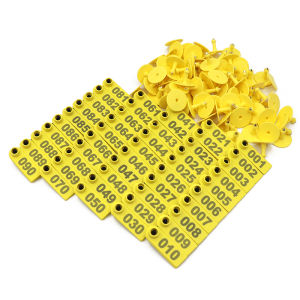 100Pcs Goat ear tag set (Ear tags marker applicator+001-100 Numbered livestock ear tags) for cattle cow pig goat sheep