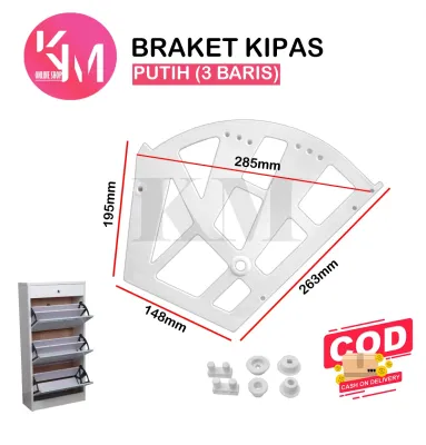 Rak Sepatu Kipas / Braket Rak Sepatu Lipat / Rak Sepatu Putar / Bracket Fitting Lipat Isi 2 pcs