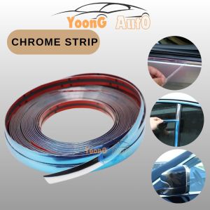 10MM*3M Car Door Window Bumper Decoration Moulding Trim Silver Chrome Strip Car Door Window Bumper Sticker Accessories