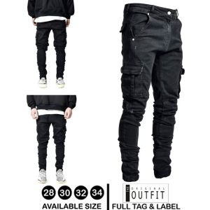 Celana Jeans Denim Stretch Stitching 234 Terbaru Cargo Denim ALV Ripped Skraf Destro Premium Quality