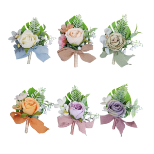 ช่อดอกไม้ติดดอกไม้ประดิษฐ์ดอกไม้สำหรับเพื่อนเจ้าสาวและโอกาสที่เป็นทางการเหมือนงานแต่งงานดอกไม้ผ้าไหม