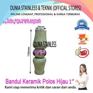 Bandul Keramik polos Hijau 1 inch aksesoris stainless steel