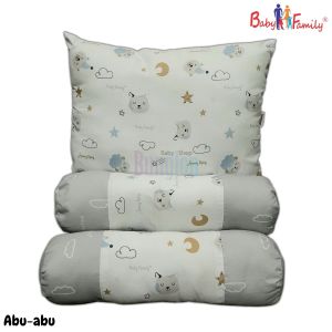 Bantal Guling Set Baby Family Sheep Series BFP1104 Seri 11 Katun Lembut Motif Lucu Abu Biru Coklat Peach